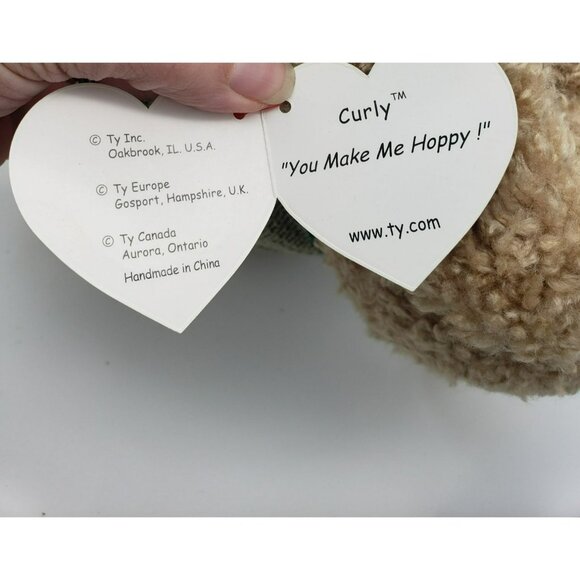 Vtg 1991 TY Curly Brown Bunny Rabbit Plush 16" NOS Carrots Green Sweater Tags - Picture 5 of 10